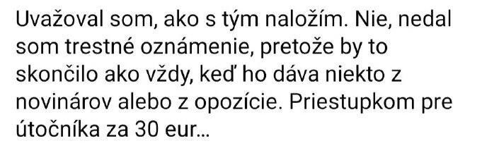uviedol Jaroslav na svojom fasabuku ……