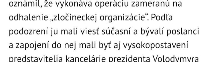 • Úrad uviedol, že ďalšie podrobnosti zverejní neskôr. NABU a Špeciálna protikor…