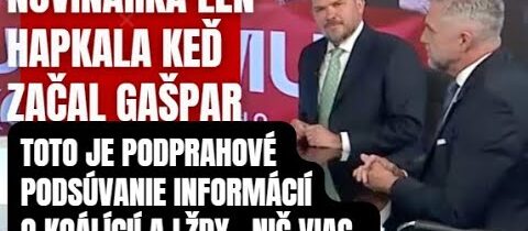 Gašpar preškolil hapkajúcu novinárku priamo v prenose. Tá nemala absolútne šajnu …