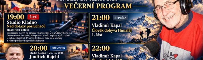 19:00 – Studio Kladno – ŽIVĚ – Nad dotazy posluchačů. Host: Ivan Votava.