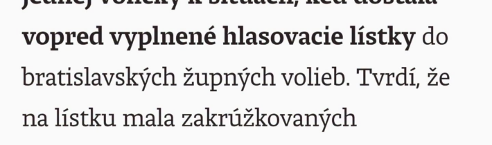 Bola to manželka kandidáta za PS a.. ..a narafičila si to sama. Demokracia a la … / Fľuska post 2026-10-27 19:00:13
