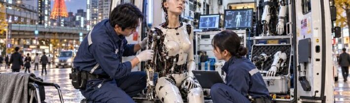 Japonská spoločnosť predstavila „sanitku“ určenú humanoidným robotom.• Namiesto…