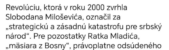 Revolúciu, ktorá v roku 2000 zvrhla Slobodana Miloševića, označil za „strategick…