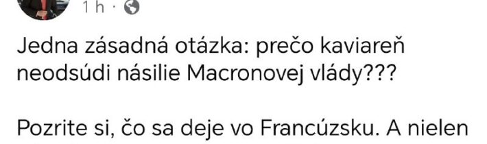 Jedna zásadná otázka: prečo kaviareň neodsúdi násilie Macronovej vlády???Pozrite…