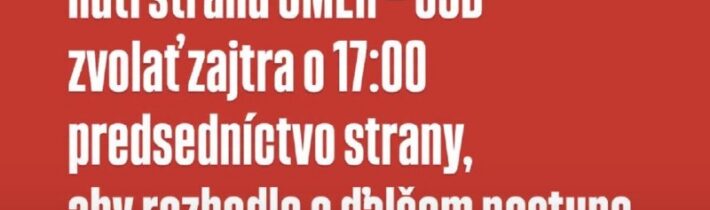 To, čo dnes predviedla Slovenská národná strana, núti stranu SMER –  SSD zvolať …
