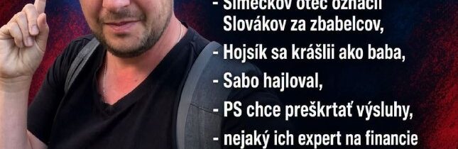 Premýšľam, kde zaradiť Šbidla? Dajte mi nejaký nápad! @slobodaprejavu…