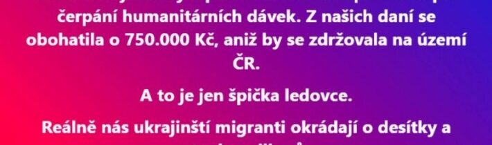 Jindřich Rajchl: další Ukrajinka podvedla ČR o statisíce z humanitárních dávek! – INFOKURÝR