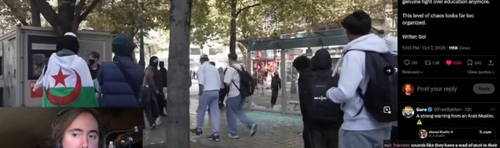 Známy youtuber o tzv. „študentoch“ vo Francúzsku: „Až keď pochopíme, že sú to barbari, ktorí chcú zničiť našu civilizáciu, všetko začne dávať zmysel“